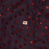 Taylor Women's  Velvet-Dot Shift Dress 9915M Burgundy Red 8