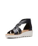 Clarks Women's Collection Jillian Bright Wedge Sandals 26165145 Black 6M