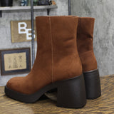 Sun + Stone Womens Tiannaa Faux Micro Suede Ankle Boots Russet Brown 9.5M