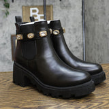 Sugar Favorite Mid Calf Chunky Heel Lace Up Fashion Boots Favorite Black 9M