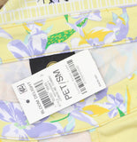 JM Collection Womens Printed Keyhole 3/4 Sleeve Top Lemon Yellow Ice Combo PS