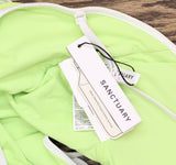 Sanctuary Stay Connected Tie-Front One-Piece Swimsuit Daquiri Green Yellow S
