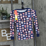 Holiday Lane Youth Girls 2-Piece Pajama Shirt Pants Set Stamp Navy Blue 10