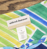 Alfred Dunner Braid Stud Neck Accent Shirt Top Blue Multi 1X