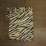 Michael Michael Kors Womens Zebra-Print Pareo Cover Up Wrap Black / Gold M/L