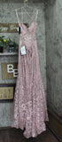 Blondie Nites Juniors Glitter Sequined Corset-Bodice Gown Dress Rose Pink 15