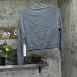 Aqua Womens 100% Cashmere Crop Button Crewneck Cardigan V10932 Medium Gray XS