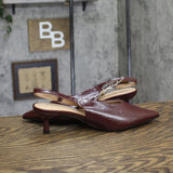 A New Day Womens Samantha Sling Back Kitten Heels 94462868 Burgundy Red 9.5M