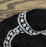 Belldini Embroidered Boho Tunic Peasant Top BW220024X Black / White 2X