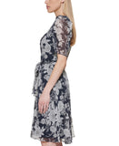Tommy Hilfiger Floral-Print Chiffon Fit & Flare Dress Sky Captain Blue / Ivory 6