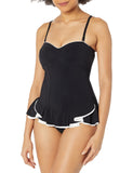 Profile By Gottex Curve Bandeau Swimdress One Piece Swimsuit Black / White 8