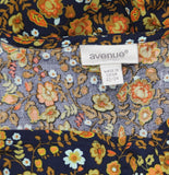Avenue Plus Floral Print V Neck Flutter Sleeve Border Dress Dark Orange 22W/24W