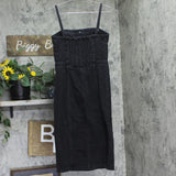 Levi's Denim Bustier Midi Dress 94417393 Ladies Night Black S