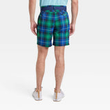 All In Motion Men's Plaid Golf Shorts 8" 87206075 Blue Green Plaid 30