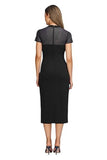 JS Collections Womens Roselle Bow Cocktail Mesh Sheath Dress 86113299 Black 10