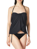 Vince Camuto Top Tankini Bikini with Removable Straps Surf Shades Black L