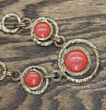 Statement Bib Collar Boho Sponge Coral Pendant Necklace Gold / Red 19" + 3"