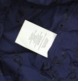 Jones New York Crewneck Textured Blouse Shirt Top Pacific Navy Blue S