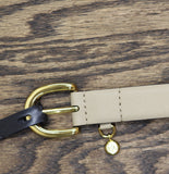 Lauren Ralph Lauren Womens Charm Crosshatch Leather Belt Birch Tan Brown L