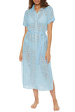 Becca by Rebecca Virtue Womens Standard Gauzy Cover Up Dress 3960471 Ice Blue S