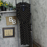 Tommy Hilfiger Womens Dress Fit and Flare Knit Belted Black / Ginseng 12