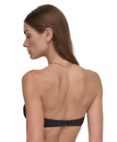 DKNY Womens Textured Molded Balconette Bikini Top Swim DIMTS470 Black L