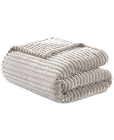Arch Studio Modern Ribbed Plush Blanket 100211915TW Silver Gray Twin