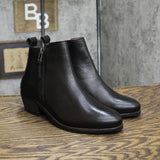 Journee Signature Womens Charlotte Leather Ankle Boots CHARLOTTE Black 6M