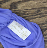 Anne Cole Convertible High Waist Shirred Swim Bottom Periwinkle Blue Purple L