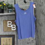State Of Day Womens Ribbed Sleep Tank Top 100180162WN Nightfall Blue 1X