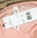 Ny Collection Puff Sleeve Keyhole Neckline Jersey Knit Blouse Mellow Rose Pink S
