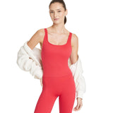 All In Motion Womens Square Neck Seamless Active Bodysuit 90513984 Red M