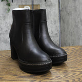 Sun + Stone Womens Kinsley Platform Booties 10014121100 Black 9.5M