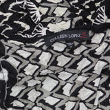 Colleen Lopez Womens Printed Lightweight Crochet Trim Vest 694147 Black Multi 2X