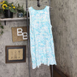 Cuddl Duds Womens Cotton-Blend Sleeveless Chemise Nightgown Summer Scene Blue XL