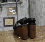 Universal Thread Womens Naomi Wood Wedge Heels 92609515 Black 8.5M