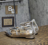INC International Concepts Womens Valan Triple-Strapped Flats Silver Gray 8M
