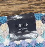 Orion Rectangle Geometric Bath Rug Blue Multi 20x32