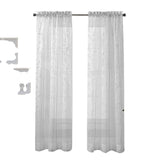 Regal Home Embroidered Voile Sheer Rod Pocket Single Curtain Panel White 54 x 84