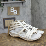 Bearpaw Womens Ronda Gladiator Sandals 91524293 White / Gray 10M