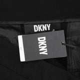 DKNY Women's Mid-Rise Extended-Tab Straight-Leg Pants UD2P7975 Black 12