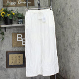 Blue Island Womens Cotton Cover Up Pants 734-628 Ivory Off White L