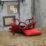 A New Day Womens Rosemary Heels Satin Strappy 94646858 Red 8.5M