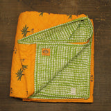 Coniglio Palm Beach Reversible Quilt Palm Orange / Wavy Gingham Green Queen