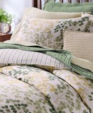 Charter Club Leaves Reversible 3-Piece Cotton Comforter Set Green Multi King