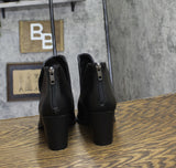 Sun + Stone Womens Black V-Notched Sides Elizaa Pointed Toe Booties Black 8M