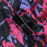 Tahari ASL Womens Printed Faux-Wrap Dress DEM643-T4 Black Cobalt 12