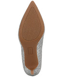 On 34th Womens Jeules Pointed-Toe Slip-On Pumps Heels Silver Glitter Gray 7M