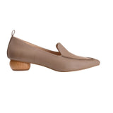 Journee Collection Womens Faux Wood Block Heel Maggs Loafers Taupe Brown 7.5M
