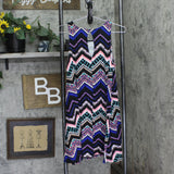 Planet Gold Juniors Knit Sleeveless Printed Trapeze Dress Black Combo M